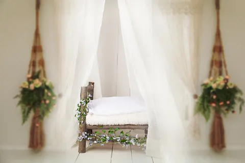 沙窗帘窗纱简约现代儿童拍照背景