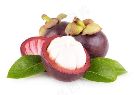 已打开果壳的山竹特写摄影