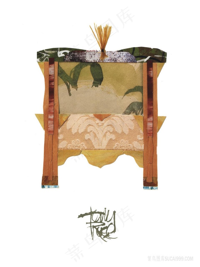 画架图案风景画插画