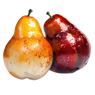 黄色分享高清手绘免抠素材图梨水果PNG14金秋美食