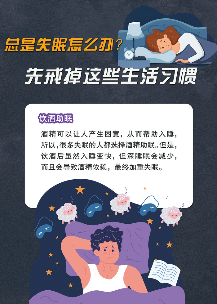 造成失眠的不好习惯医疗海报psd模版下载