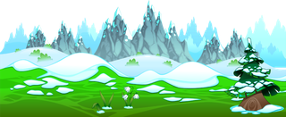 冬季卡通雪景素材