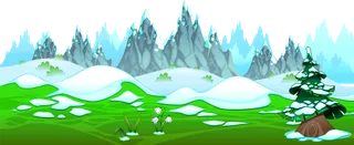 冬季卡通雪景素材