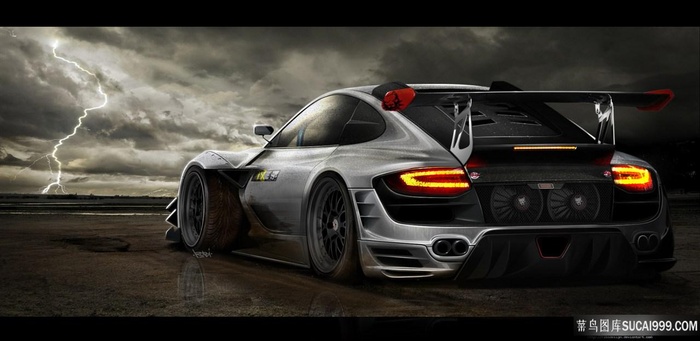 超级跑车风景画