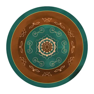 复古中式国潮风敦煌花纹装饰图案花卉藻井肌理圆形边框素材