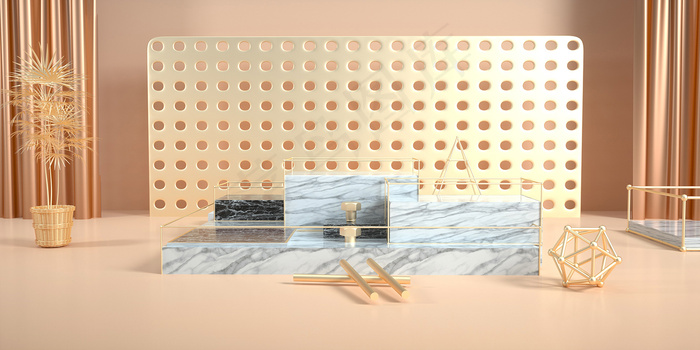 C4D电商场景模型渲染背景