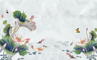 荷花背景设计