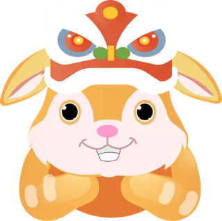 2023新年兔年素材卡通兔子大吉大利