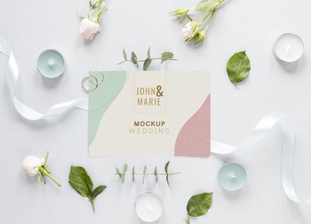 婚礼贺卡戒指装扮PSD素材