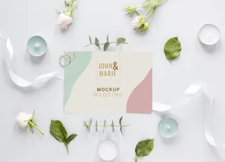 婚礼贺卡戒指装扮PSD素材