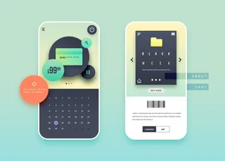 UI多页面包装展示手机APP交互界面样机长图概念PSD设计模板