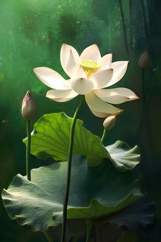 绿色简约荷花摄影背景图