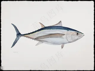 高清手绘鱼水彩插画素材