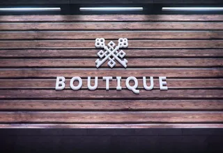 木纹理公司背景logo样机模板