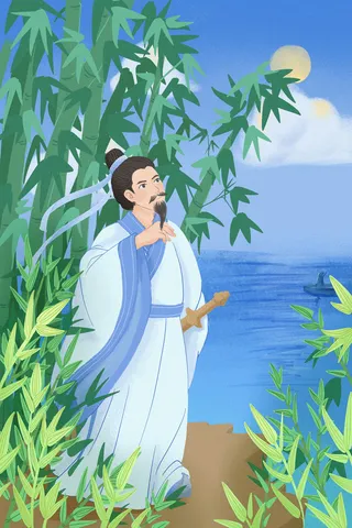 国潮风中国传统节日端午节赛龙舟粽子场景插画海报PSD设计素材