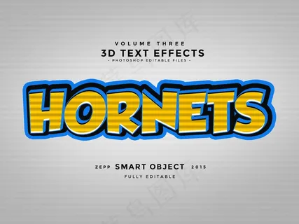 PS3D卡通风格字体效果(可编辑)