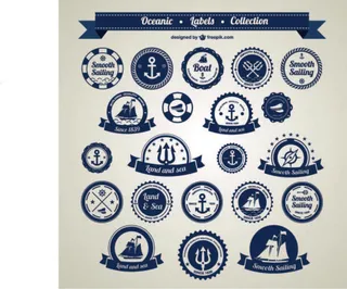 免抠航海圆形标签