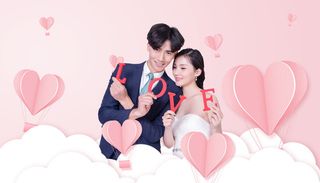 情人节爱情爱心粉色背景