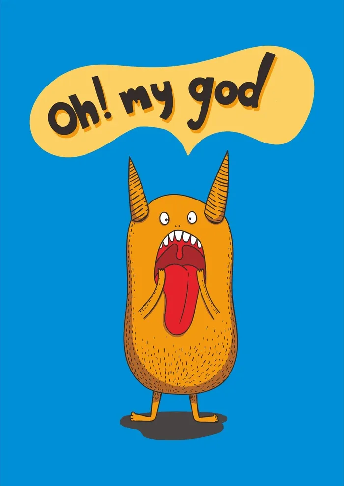 惊讶怪兽oh my godcdr矢量模版下载