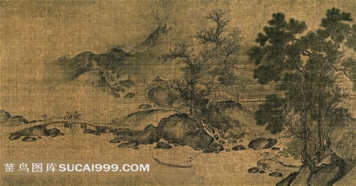 宋 佚名 秋溪待渡图页（大图）29x54.4cm 台北故宫博物院