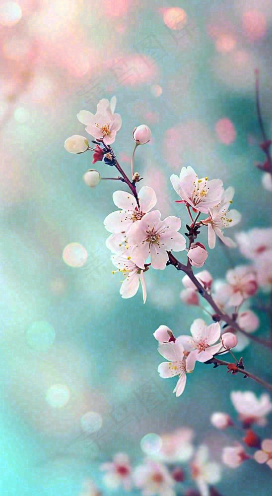春天唯美清新白色鲜花樱花，文艺新鲜浪漫情人节摄影图(816x1488)