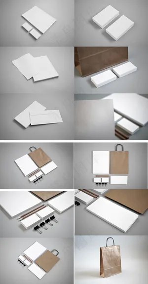 分享整套办公白纸样机