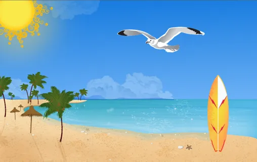 夏天海滩大海背景