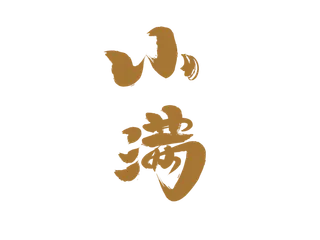 金色小满节气免扣艺术字