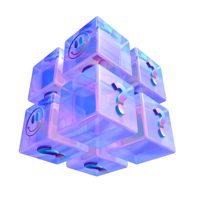 紫色酸性3d立体魔方元素