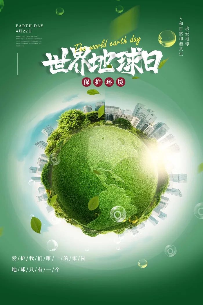 世界地球日 世界地球日宣传海报psd模版下载