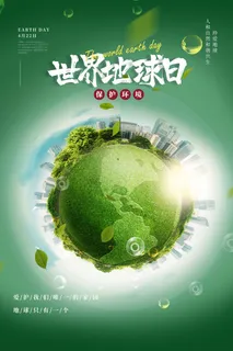世界地球日 世界地球日宣传海报