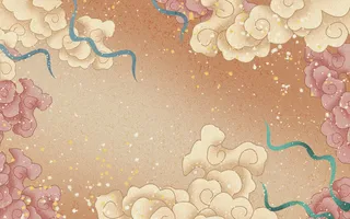 中国风复古国潮神话敦煌插画图案纸纹理肌理背景PSD设计模板素材