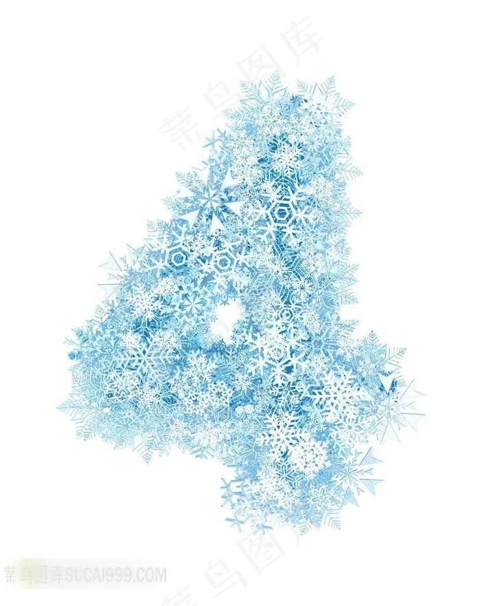 雪花组成的数字4