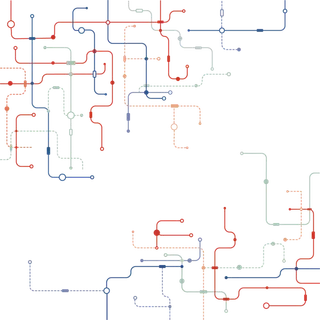 折线图红色橘色科技kv主视觉素材