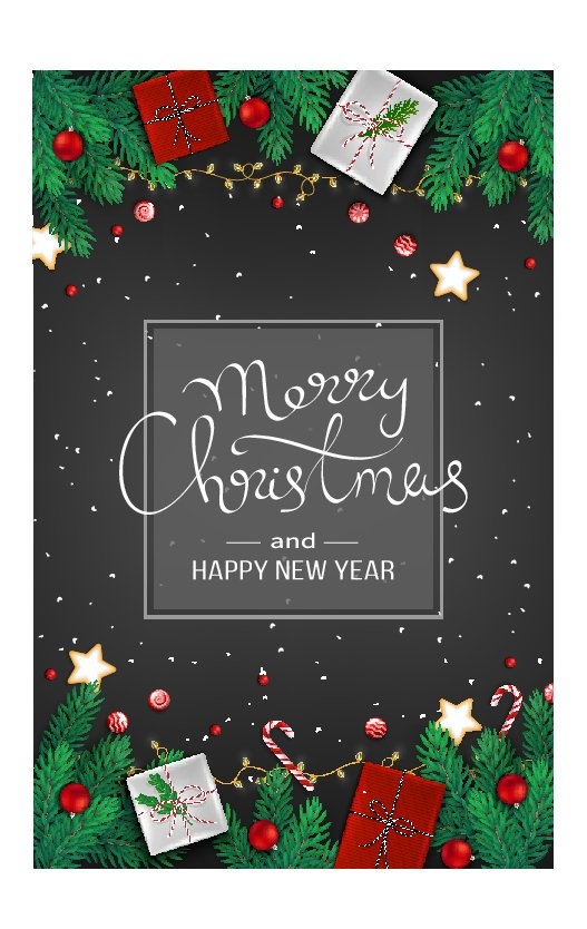 圣诞节圣诞树圣诞老人闪亮装饰电商促销折扣海报