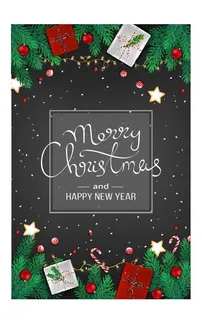 圣诞节圣诞树圣诞老人闪亮装饰电商促销折扣海报