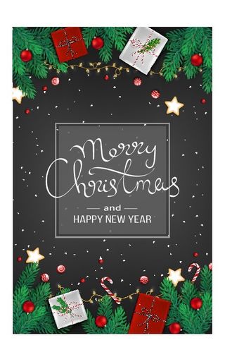 圣诞节圣诞树圣诞老人闪亮装饰电商促销折扣海报