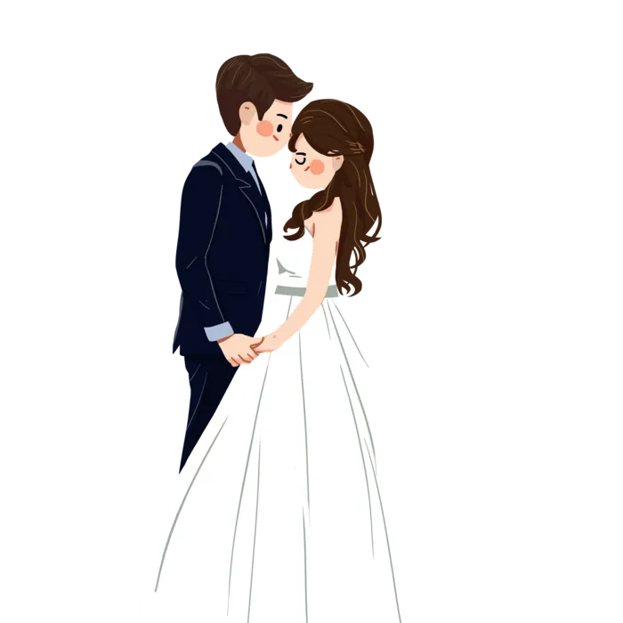 婚纱卡通人物婚礼白纱结婚婚纱摄影手绘