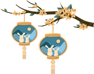 新年元素梅花冬天春节新年中国风灯笼