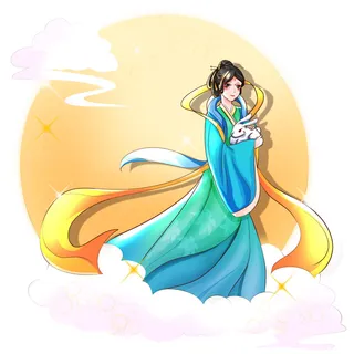 卡通中秋节嫦娥素材