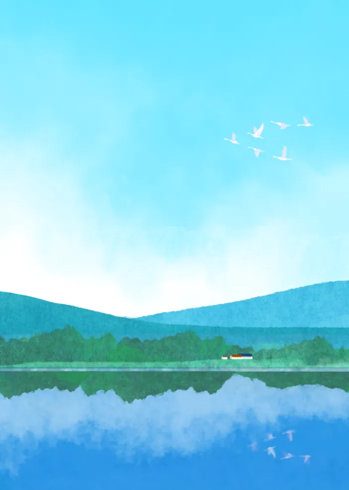 春天插画psd模版下载