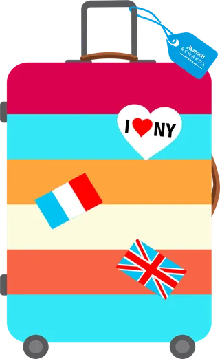 行李箱素材卡通旅游