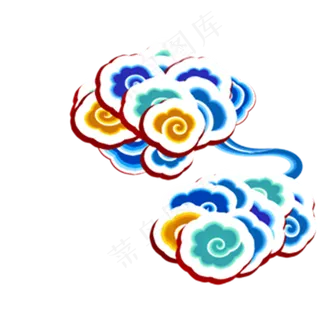 彩云 古典云 祥云图案 祥云素材 创意祥云  三色云 花边花纹 免抠