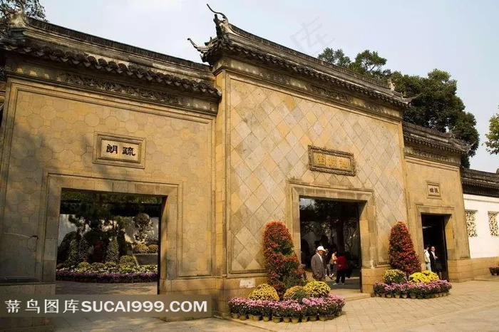 苏州拙政园建筑摄影素材