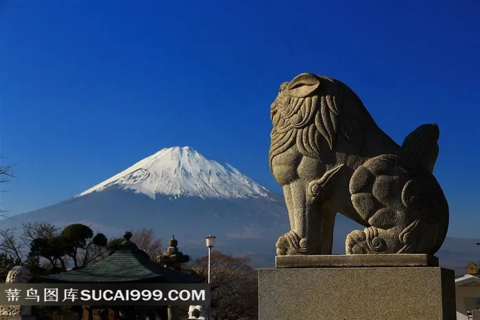 富士山狮子雕塑素材