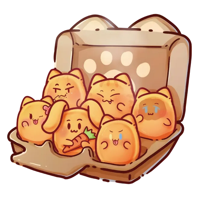 可爱鸡蛋仔插画绘图