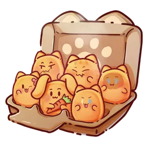 可爱鸡蛋仔插画绘图