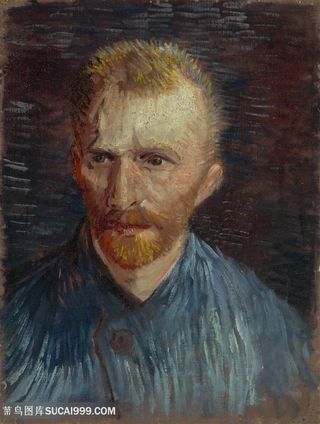 梵高油画唯美男士肖像自画像油画图片
