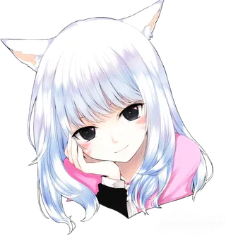 猫咪耳女孩人物素材卡通简笔