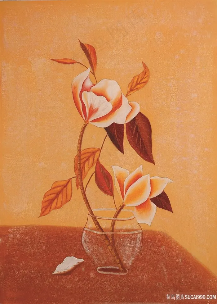 唯美花卉花枝装饰画